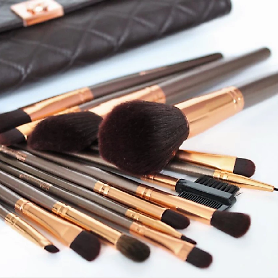 Bộ Cọ Trang Điểm 15 Cây Kèm Túi Bh Cosmetics Rose Gold 15 Piece Brush Set BHBO32